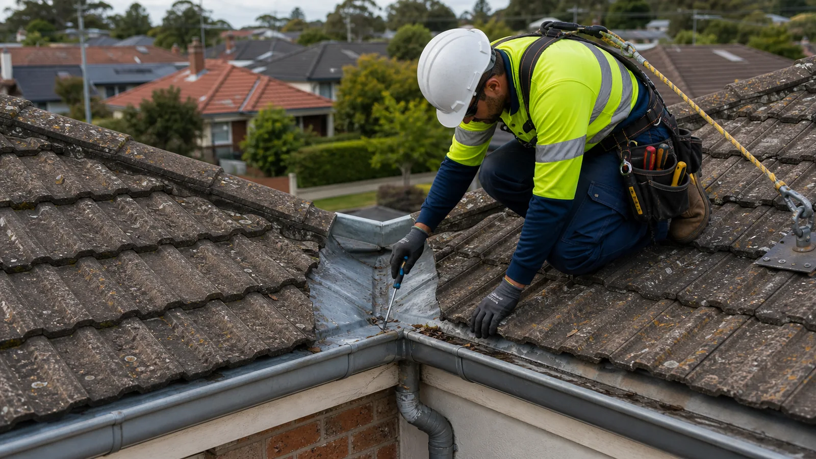 Roof leak repair detail on a Bentleigh East property