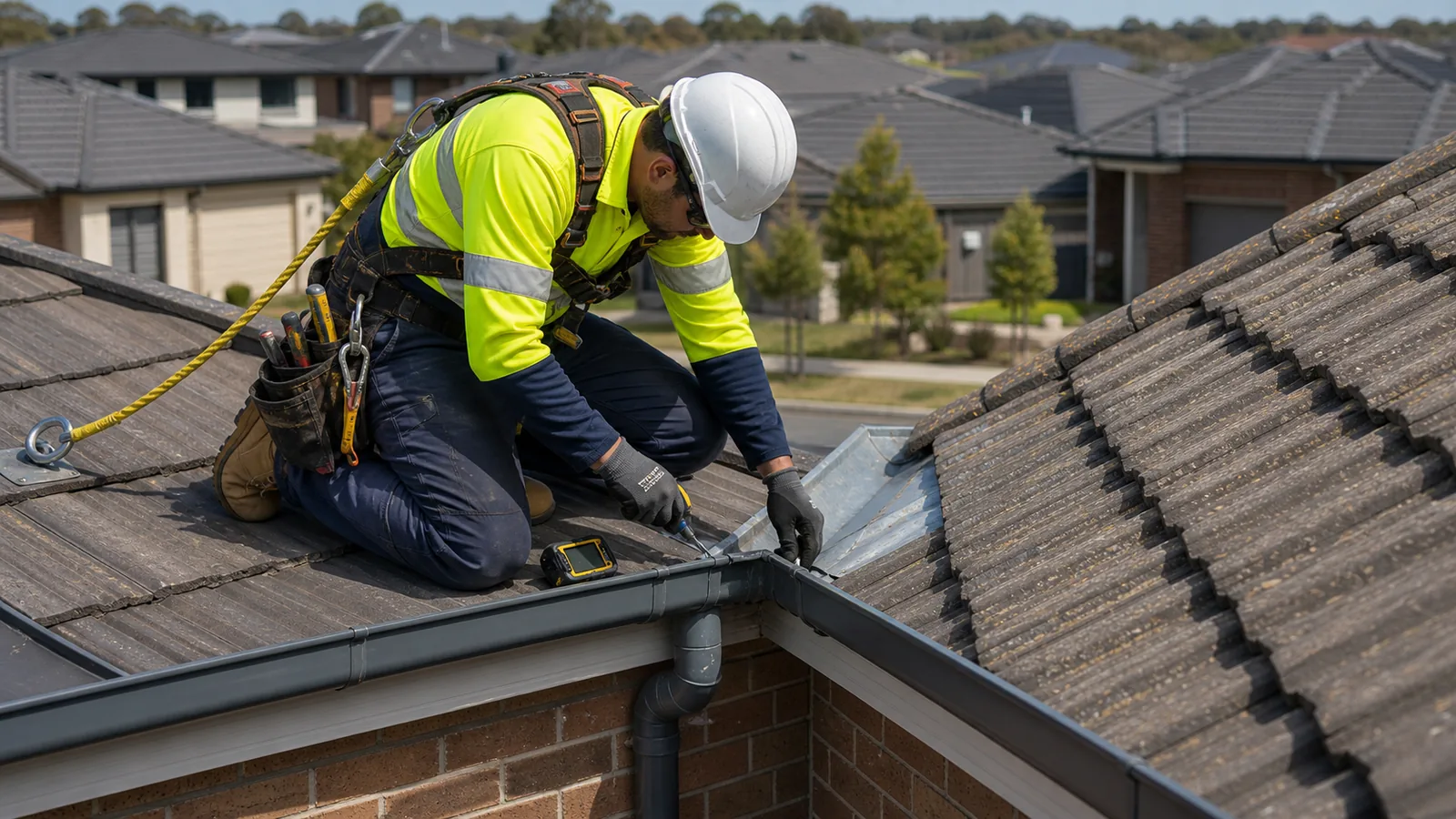 Roof leak repair detail on a Craigieburn property
