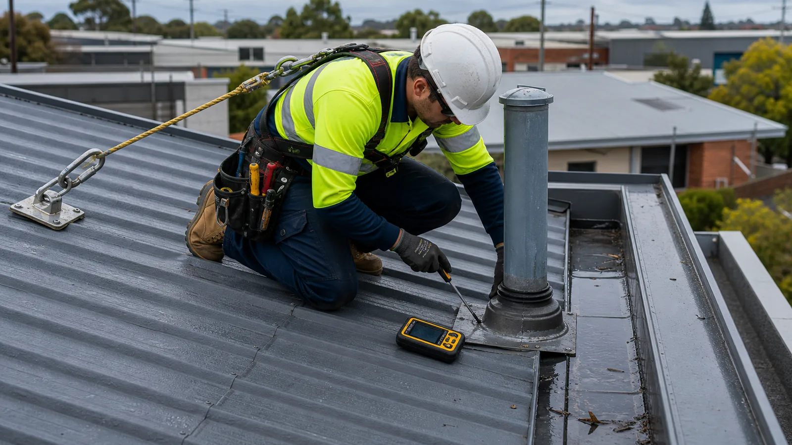 Roof leak repair detail on a Dandenong property