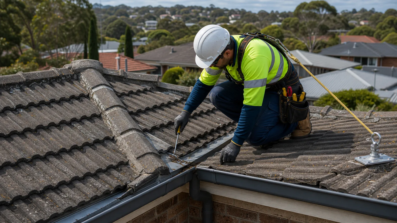 Roof leak repair detail on a Doncaster property