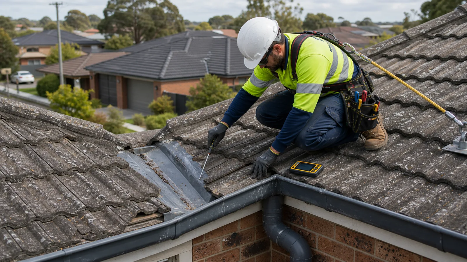 Roof leak repair detail on a Epping property