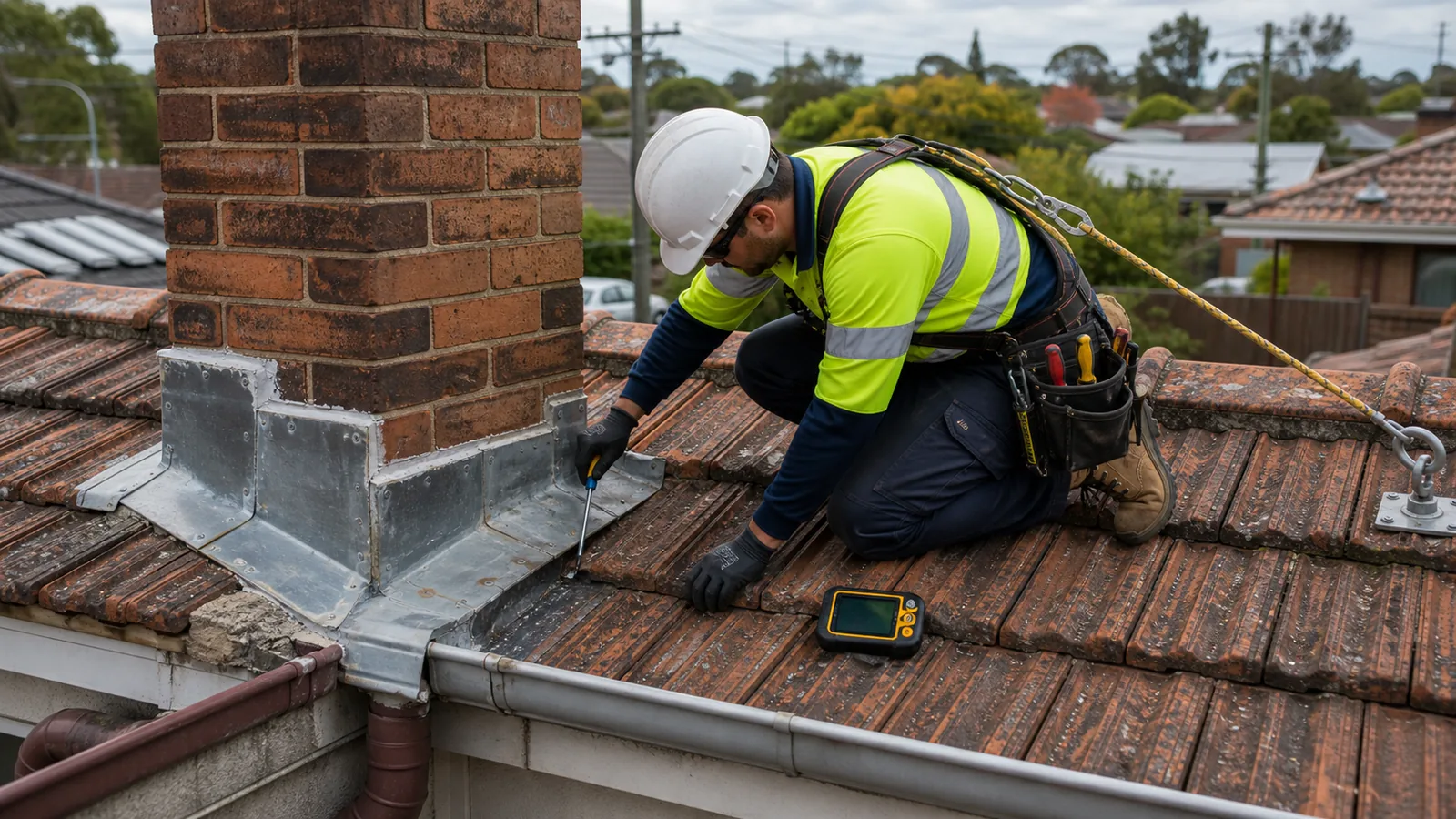 Roof leak repair detail on a Essendon property