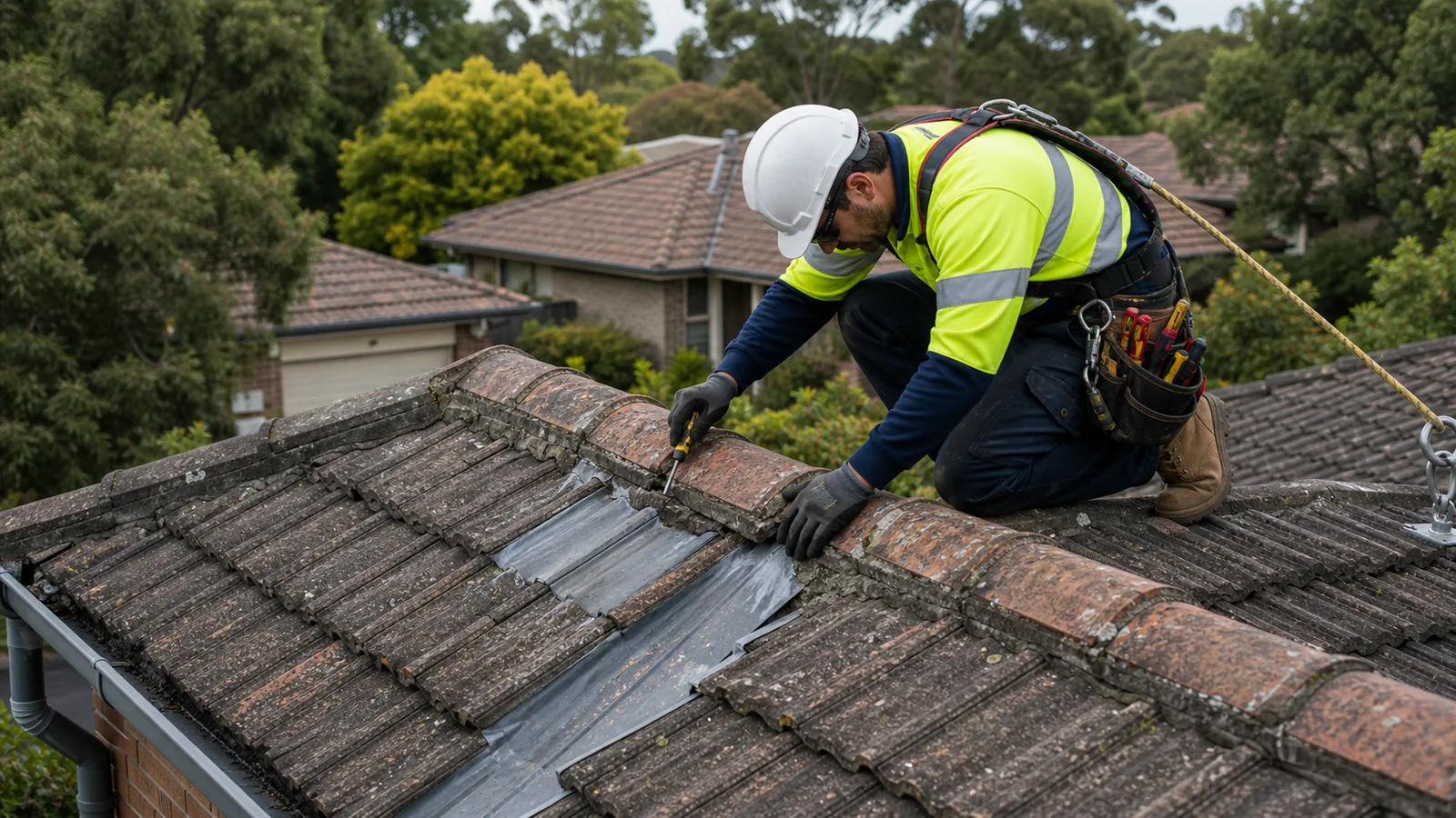 Roof leak repair detail on a Glen Waverley property