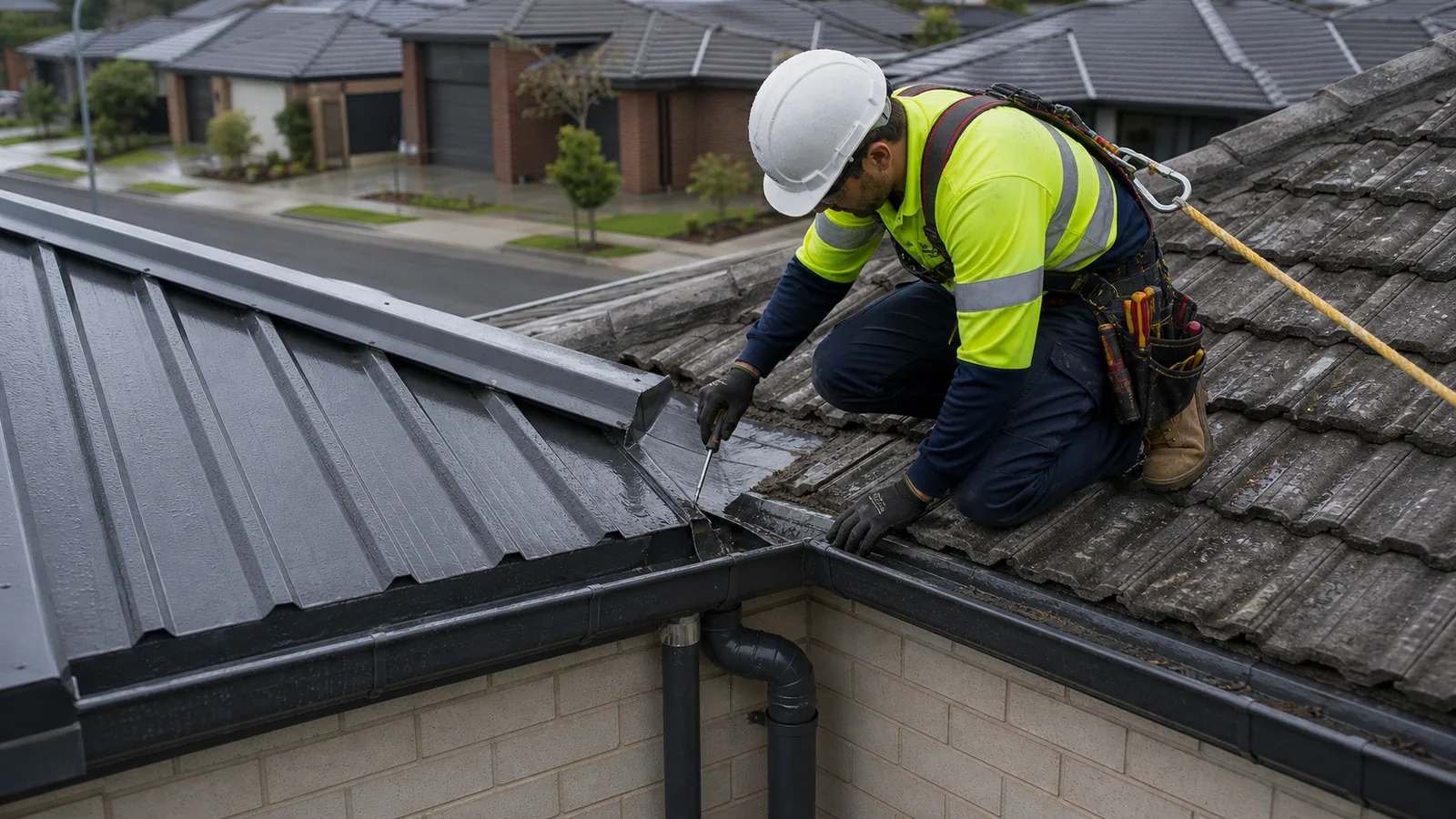 Roof leak repair detail on a Pakenham property