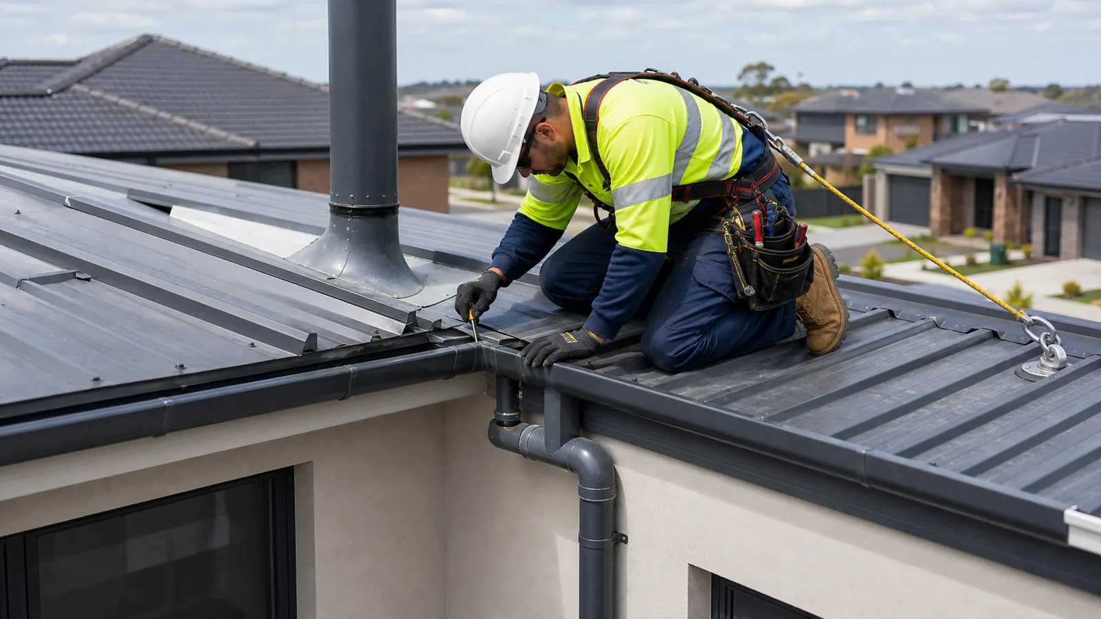 Roof leak repair detail on a Point Cook property