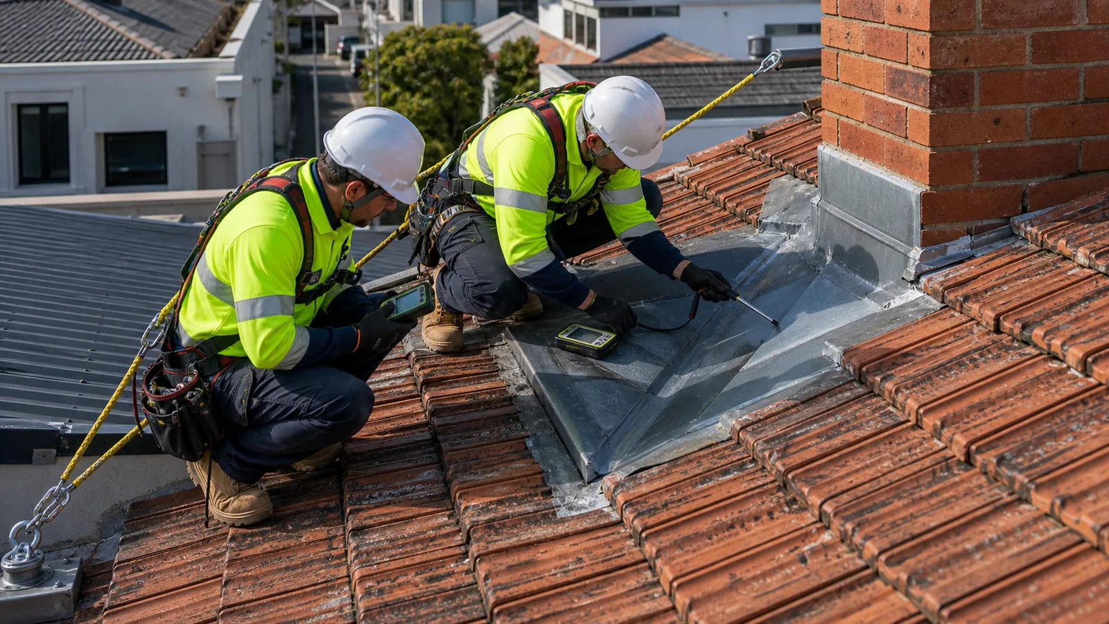 Roof leak repair detail on a Richmond property
