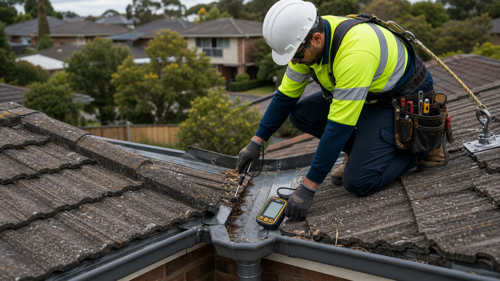 Roof leak repair detail on a Rowville property