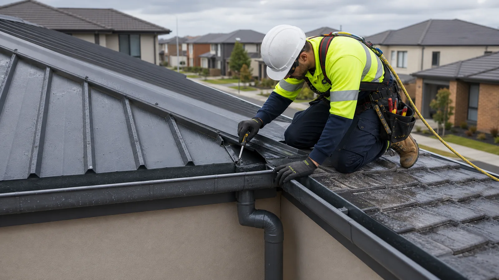 Roof leak repair detail on a Tarneit property